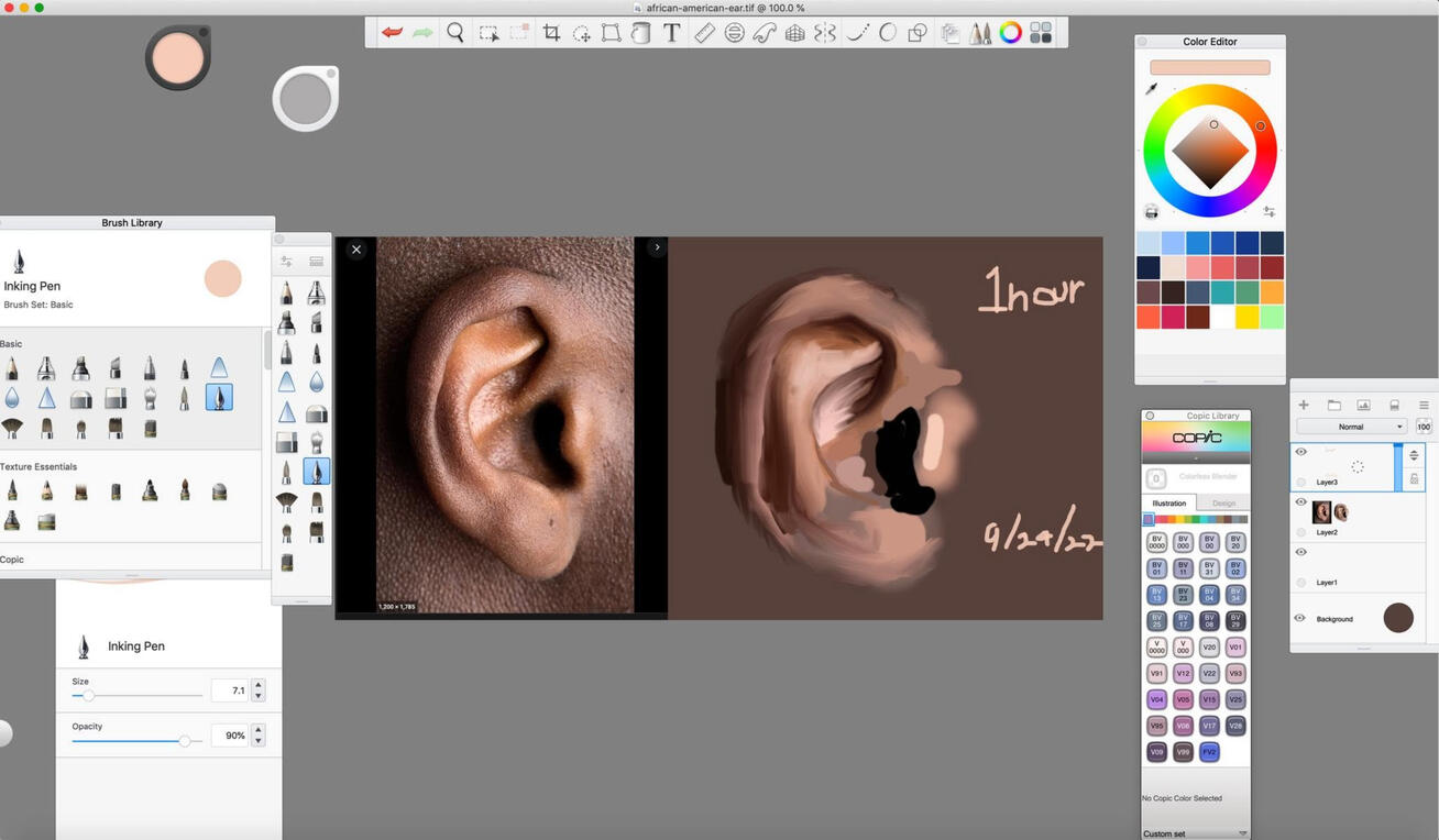 Basics of Digital Painting I will teach you how to block in the shapes of the composition you are looking at.